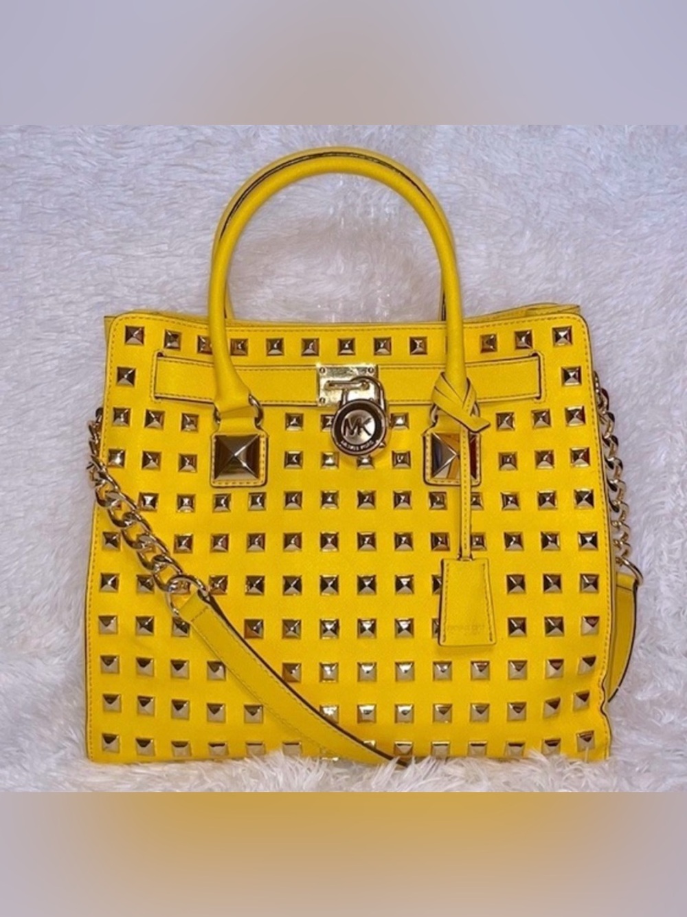 Michael Kors Hamilton Studded Leather Satchel - Picture 6 of 10